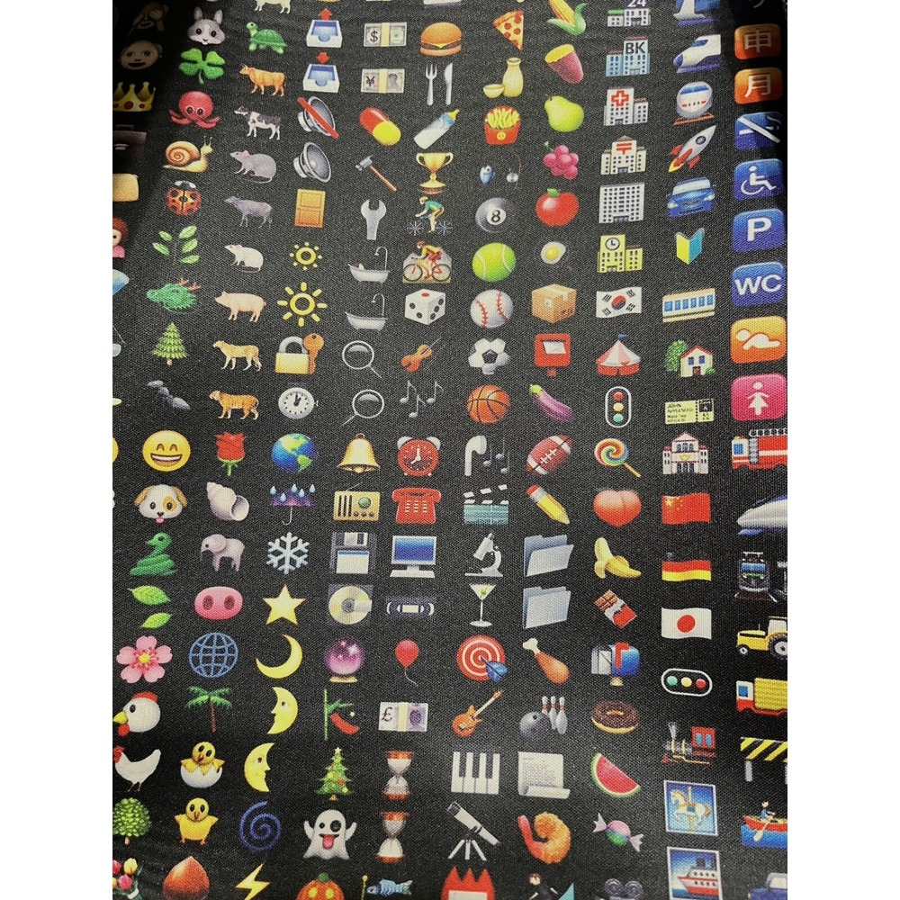 Backpack with Emojis Black‎ 20" W X 16" H X 7" D cute!